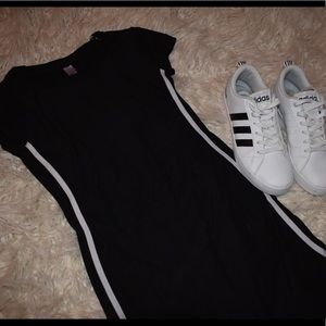 Black pin stripe t shirt dress